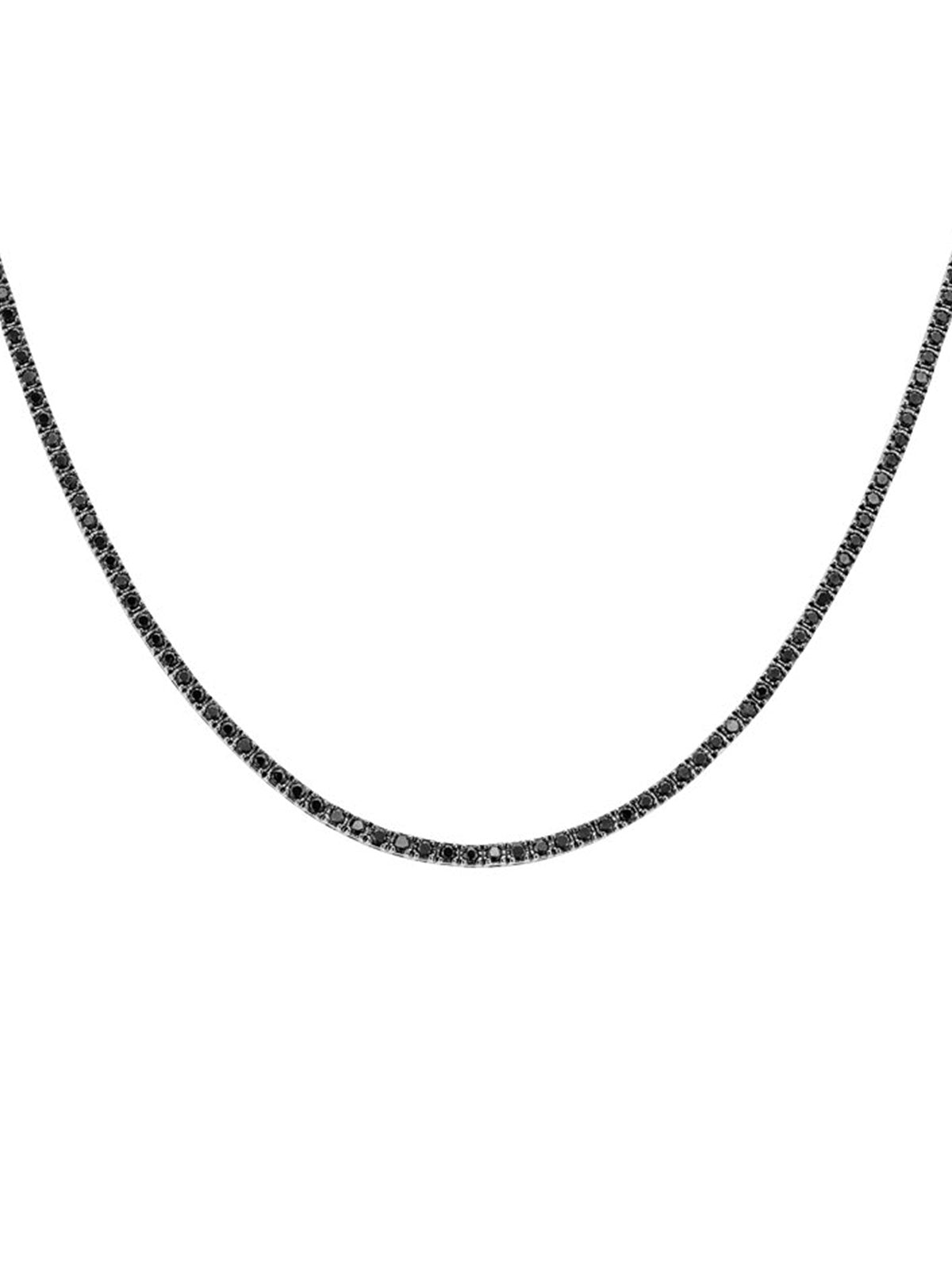 8.96ct Black Diamond 18K Gold Tennis Necklace Wish Fine Jewelry