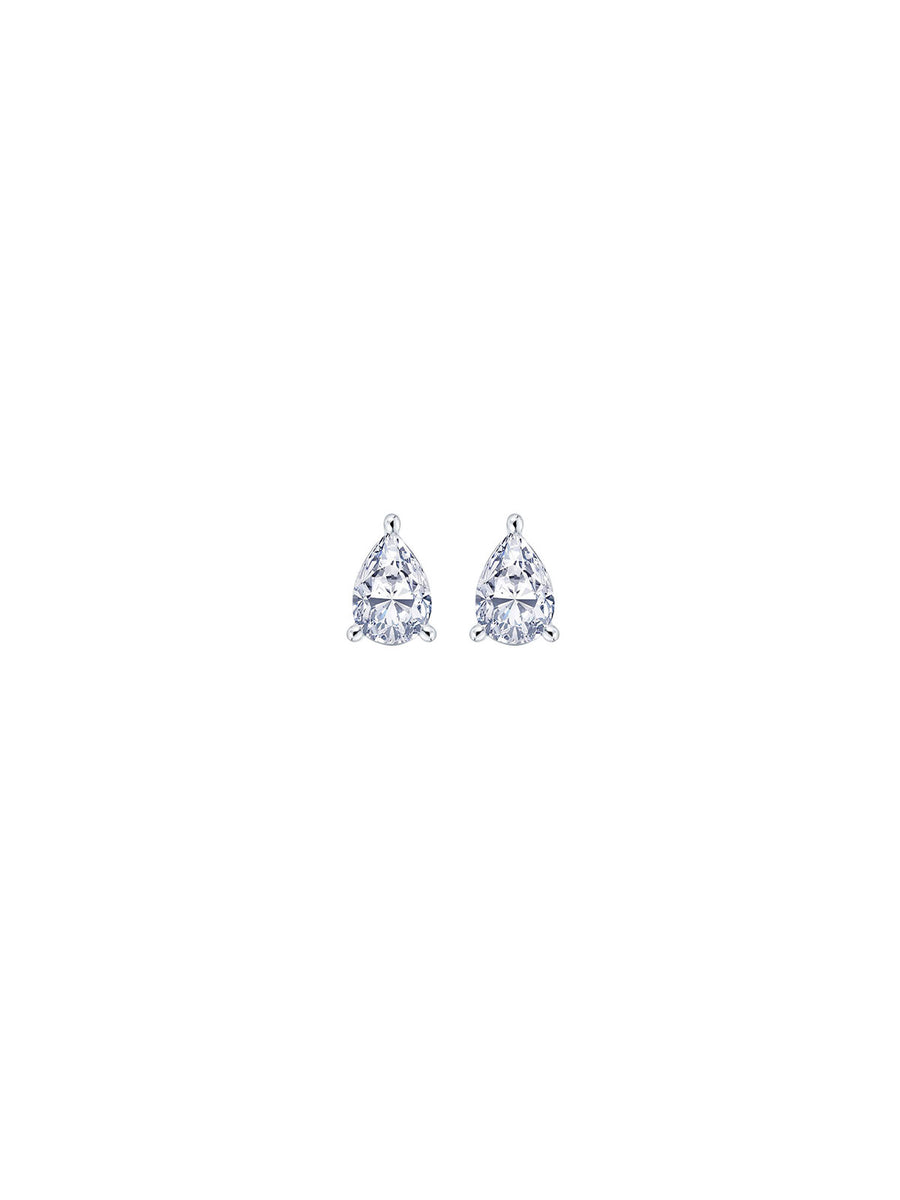 2.05ct/ 3.00ct/ 4.04ct  Diamond 18K Gold Pear Shaped Stud Earrings