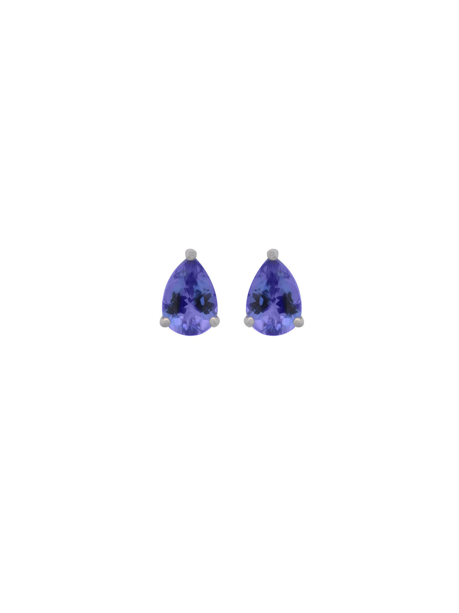1.40ct Tanzanite 14K Gold Pear Stud Earrings