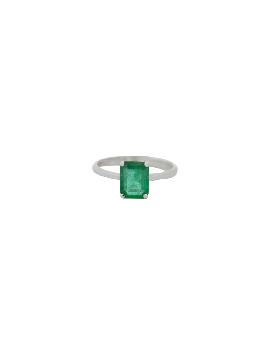 1.30ct Diamond 18K Gold Emerald Cut Solitaire Ring