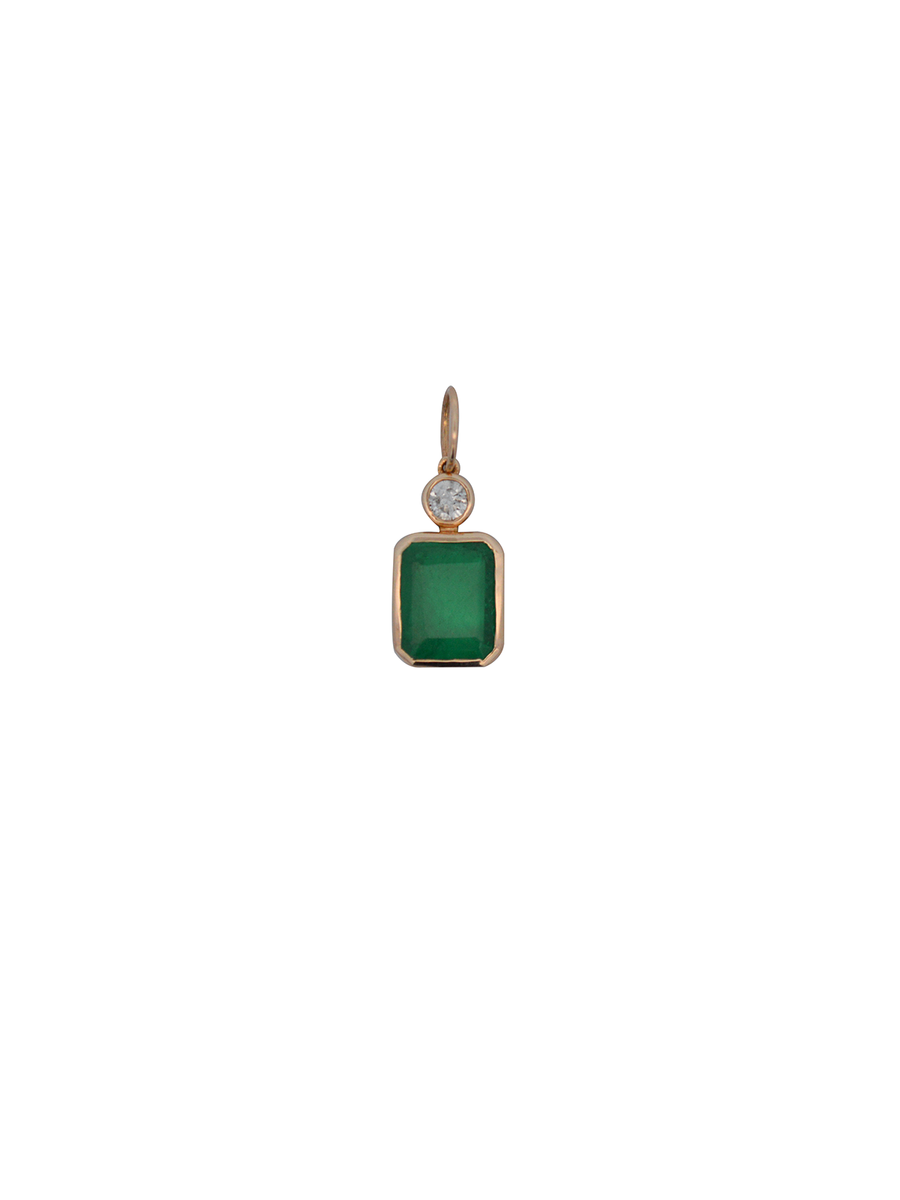 3.58cts Diamond Emerald 14K Gold Emeralds Cut Pendant