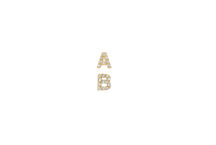 Personalized Diamond 18K Gold Single Dangle Drop Earrings