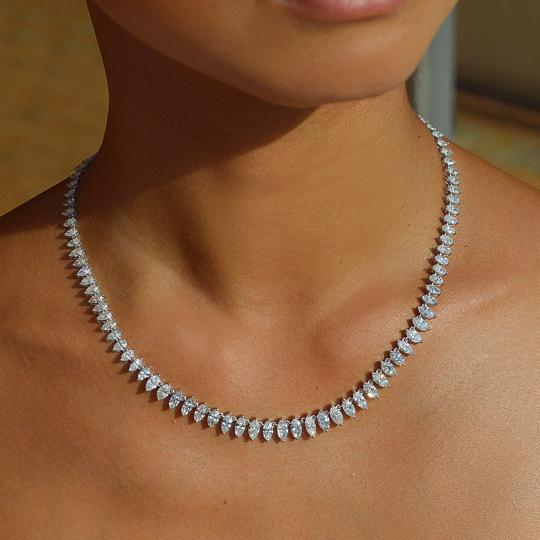 Marquise diamond tennis necklace Clearance
