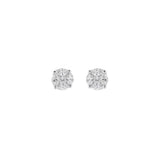 2.09cts Diamond 18K Gold Illusion Stud Earrings