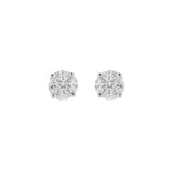 0.94ct Diamond 18K Gold Illusion Stud Earrings