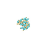 3.59ct Diamond Turquoise 18K Gold Cluster Ring