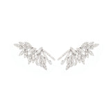 3.91ct Diamond 18K Gold Wing Climber Earrings