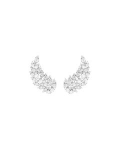 2.30ct Diamond 18K Gold Leaf Climber Earrings