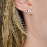 1.01ct Diamond Platinum Bezel Stud Earrings
