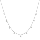 1.00ct Diamond 14K Gold Multi Drop Station Necklace