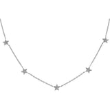 0.75ct Diamond 18K Gold Star Station Necklace