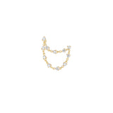 0.88ct Diamond 18K Gold Single Draped Chain Earring