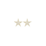 0.76ct Diamond 14K Gold Pave Star Earrings