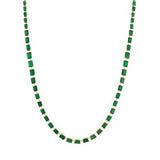 45.39ct Emerald 18K Gold 30'' Link Tennis Necklace