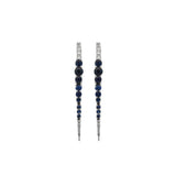 2.00ct Diamond Sapphire 18K Gold Graduated Climber Drop Earrings
