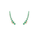 0.40ct Emerald 14K Gold Climber Earrings