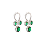 8.65ct Emerald Diamond 14K Gold Dangle Earrings