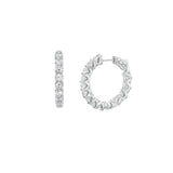 5.47ct Diamond 14K Gold Inside Outside Hoop Earrings
