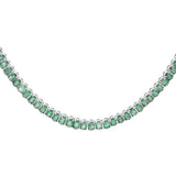 25.00ct Emerald 14K Gold Oval Cut Tennis Necklace