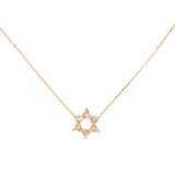 0.20ct Diamond 18K Gold Star of David Necklace