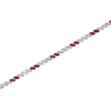5.61ct Diamond Ruby 14K Gold Marquise Tennis Bracelet