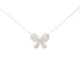 0.80ct Diamond 18K Gold Butterfly Pendant Necklace