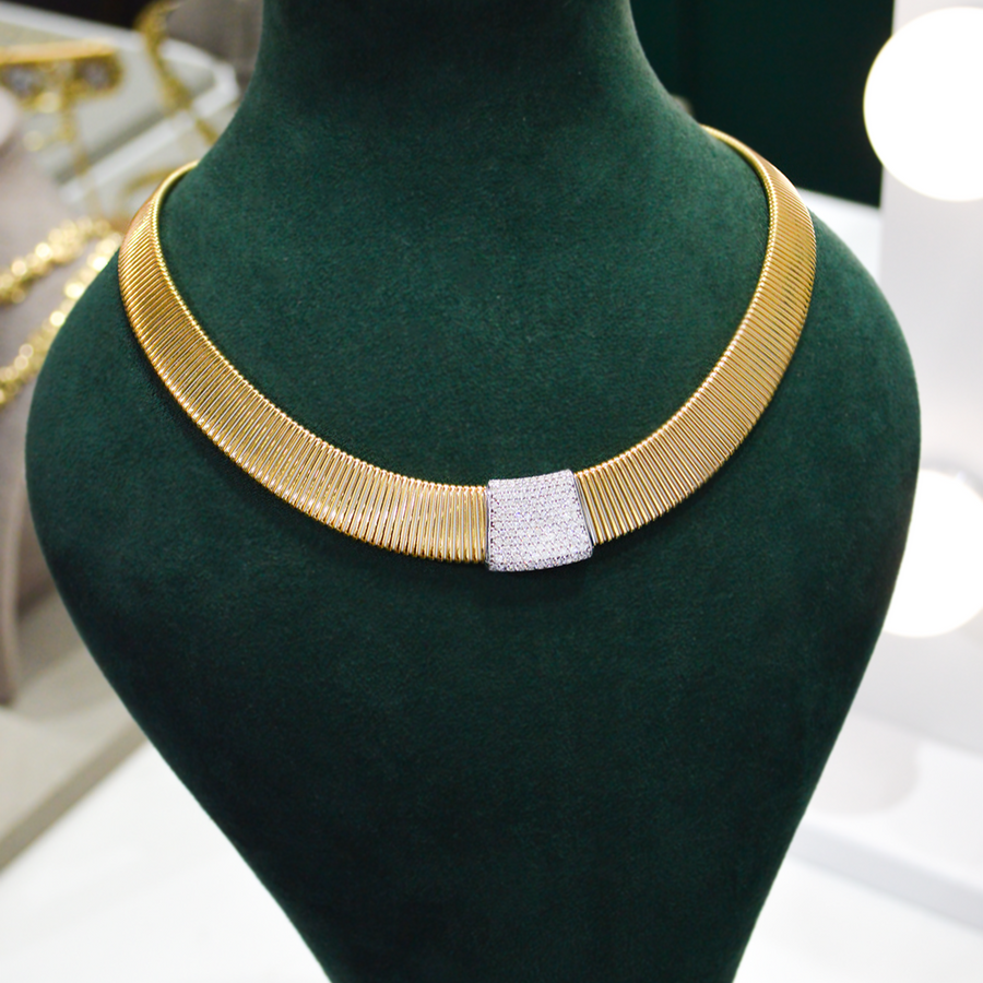 1.07ct Diamond 18K Italian Gold Necklace