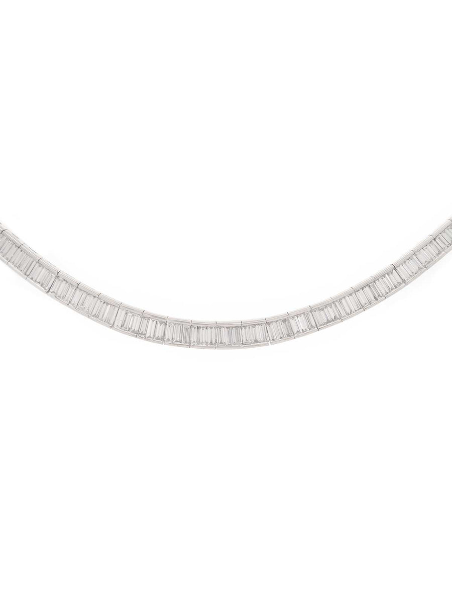 10.34ct Diamond Platinum Baguette Tennis Necklace