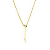 14K Gold Medium Snake Wheat Adjustable Lariat Necklace