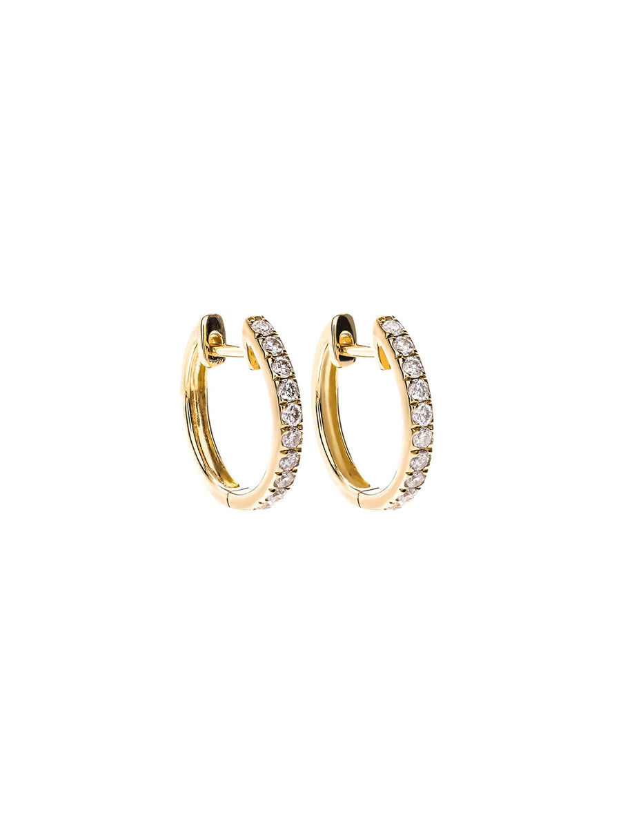0.46cts Diamond 18K Gold Huggie Hoop Earrings