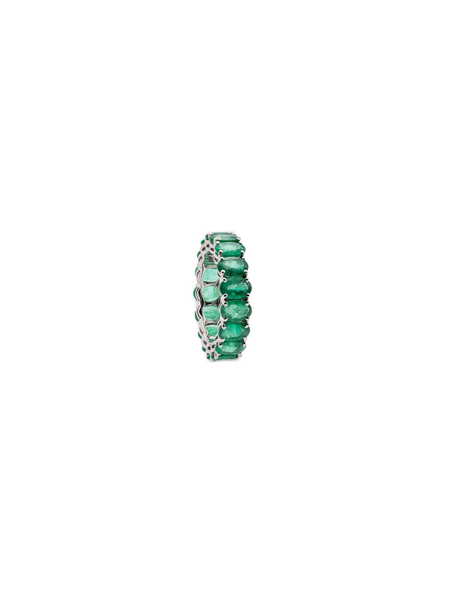 7.00ct Emerald 18K Gold Eternity Band Ring