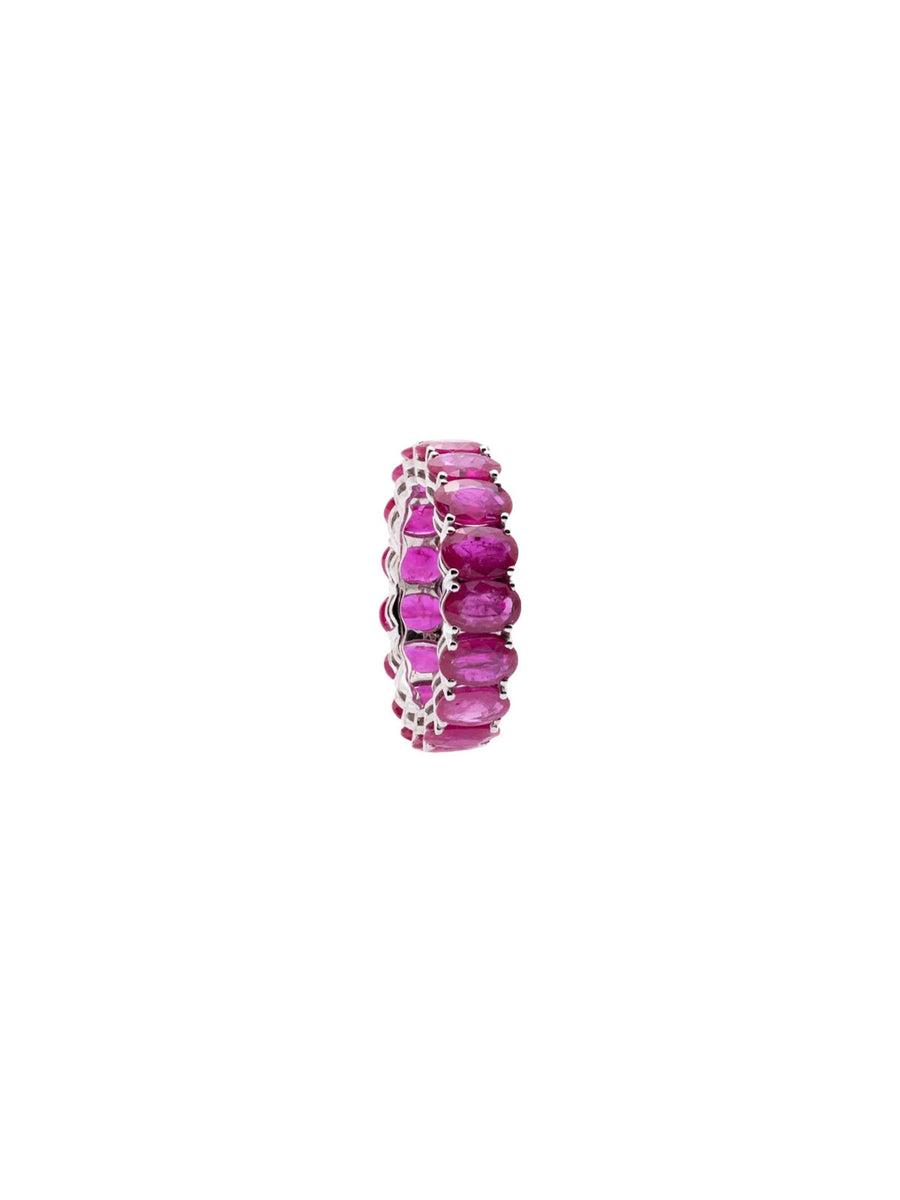 8.30cts Ruby 18K Gold Eternity Band Ring