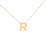14K Gold Letter R Initial Pendant Necklace