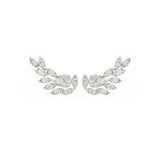1.30ct Diamond 18K Gold Cluster Climber Earrings