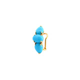 2.73ct Turquoise 18K Gold Three Stones Ear Cuff