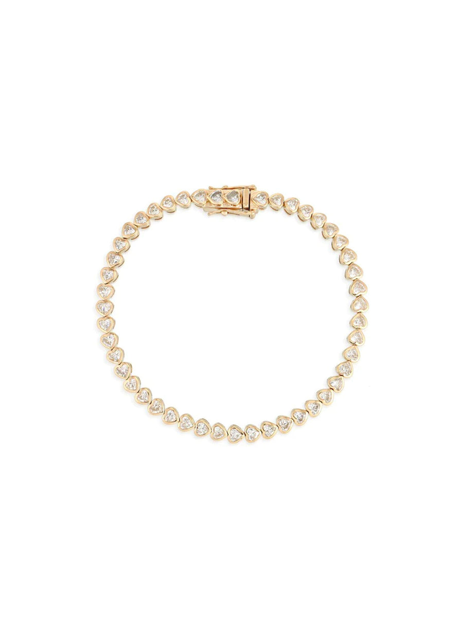 7.50cts Diamond 18K Gold Heart Bezel Tennis Bracelet