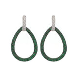 5.92ct Emerald Diamond 14K Gold Open Teardrop Earrings