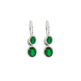 8.65ct Emerald Diamond 14K Gold Dangle Earrings