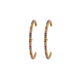 0.46ct Diamond Multi Color Sapphire 14K Gold Climber Earrings