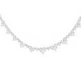 14.58ct Diamond 18K Gold Heart Tennis Necklace