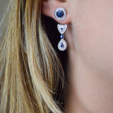 0.93ct Diamond Sapphire 18K Gold Day & Night Earrings