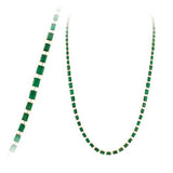 45.39ct Emerald 18K Gold 30'' Link Tennis Necklace