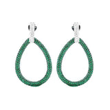 5.92ct Emerald Diamond 14K Gold Open Teardrop Earrings