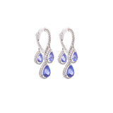 7.71ct Diamond Tanzanite 14K Gold Dangle Earrings