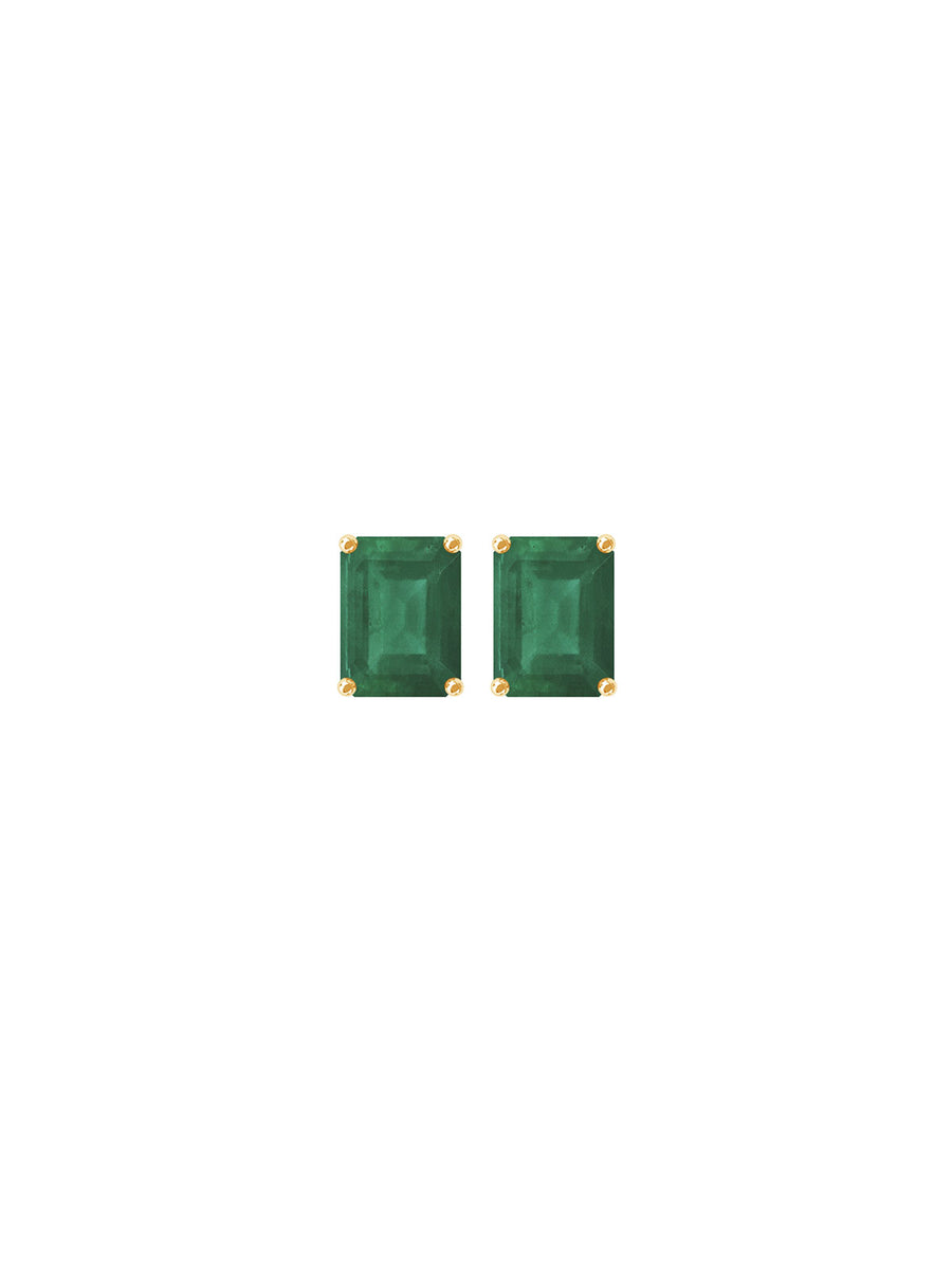 1.00ct Emerald 14K Gold Stud Earrings