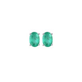 5.80ct Emerald 18K Gold Oval Stud Earrings