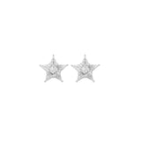 1.26ct Diamond 18K Gold Star Invisible Set Earrings