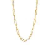 14K Gold Paper Clip Link Chain Necklace