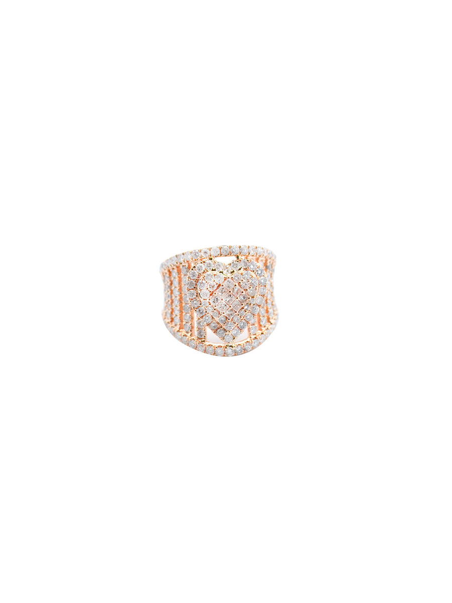 2.75ct Diamond 14K Gold Heart Cluster Ring
