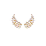2.30ct Diamond 18K Gold Leaf Climber Earrings